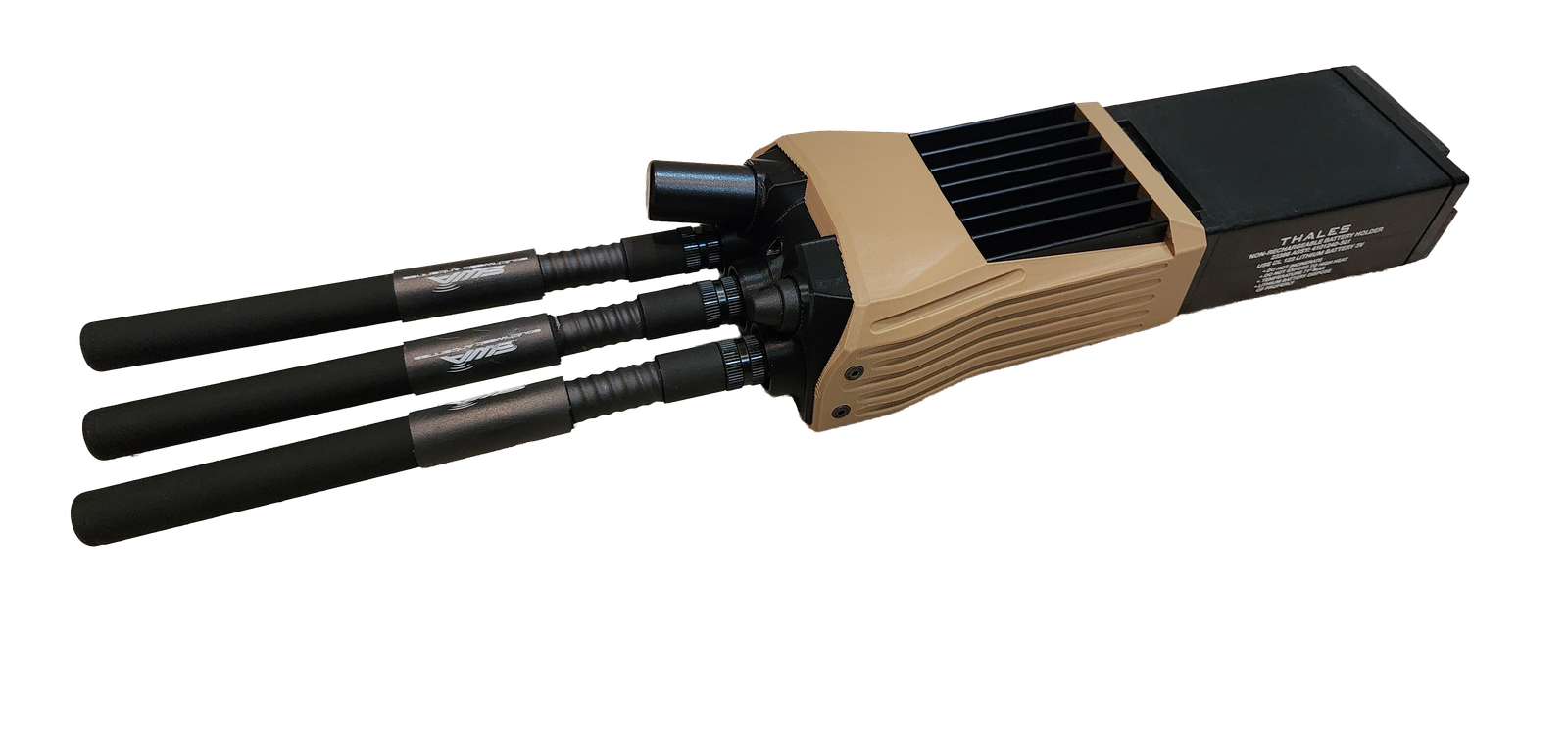 MorosX MX88 IP Mesh MANET radio with SWA antennas and Thales battery holder